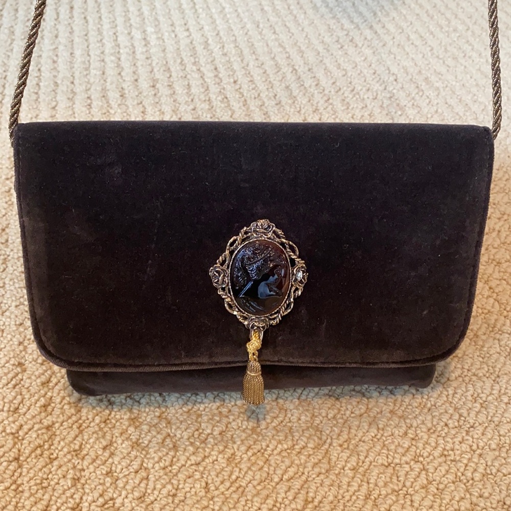 Viva of California Brown Velvet with Cameo Clasp